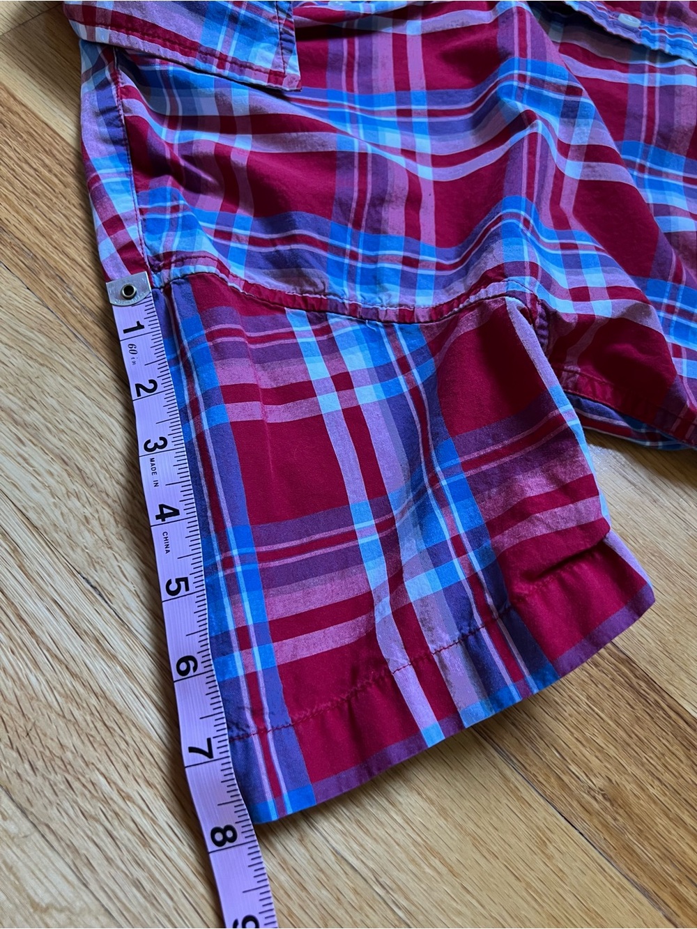 GAP Red and Blue Plaid Short-Sleeve Shirt size youth Med (7-8) - Picture 7 of 7